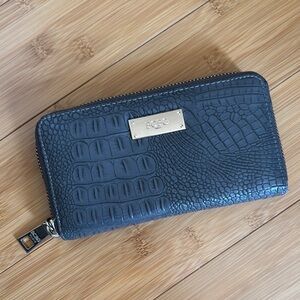 BCBG grey croc wallet